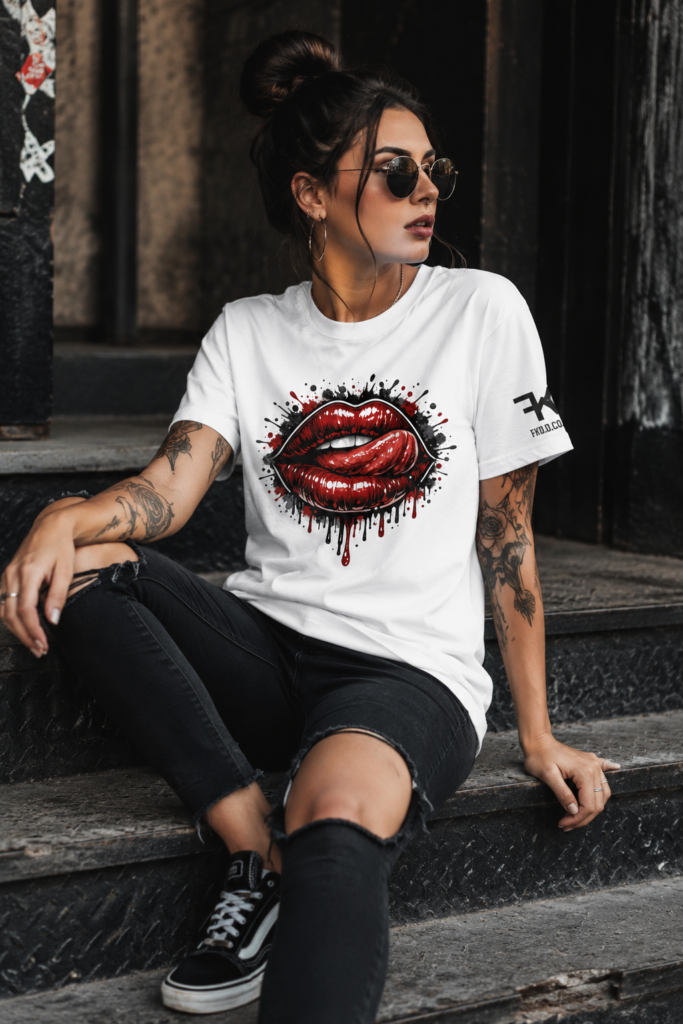 FKD lips tee lifestyle photo