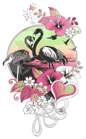 Flamingo Flamboyance at Sunset