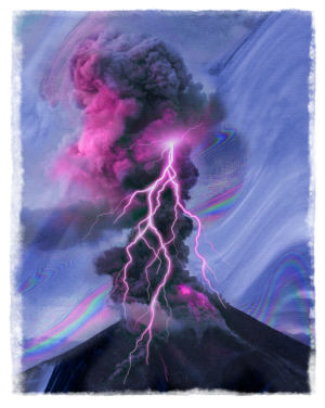 Lightning Carnival Over a Volcano